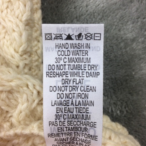 Aran Mor Ireland Cableknit Sweater Large Mock Turtleneck Knit Merino Wool Chunky - Picture 13 of 16